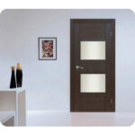Arazzinni Maximum 204 Interior Door in a Wenge Finish with Frosted Glass Panels 1