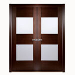 Aries–Interior-Double-Door-in-a-Wenge-Finish-with–Glass-Panels