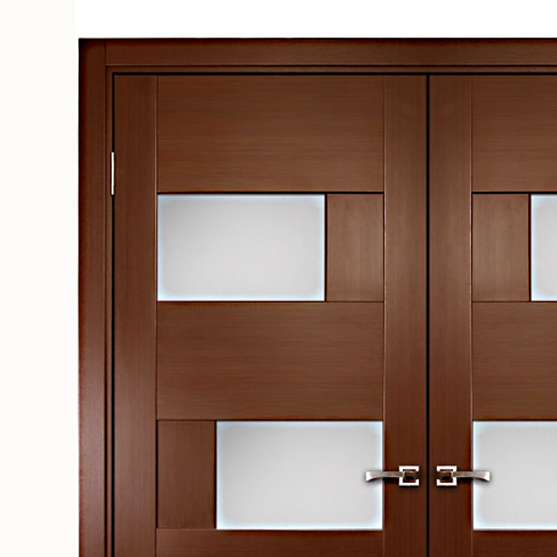 Aries Interior Double Door With Glass Panels 1 1 2 Mdf