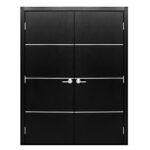 Aries-Mia–Interior-Double-Door-in-a-Black-Finish-with-Silver-Strips