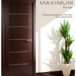 Arazzinni Maximum 201 Interior Door in a Wenge Finish with Aluminum Strips 1