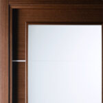 Arazzinni Mia Vetro Interior Door in a Wenge Finish with Silver Strips and Frosted Glass 8