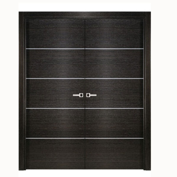 Aries Double Door Black Apricot Finish Silver Strips